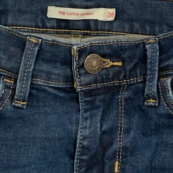 LEVIS 710 Super Skinny Dark Denim Jeans - Picture 5 of 6